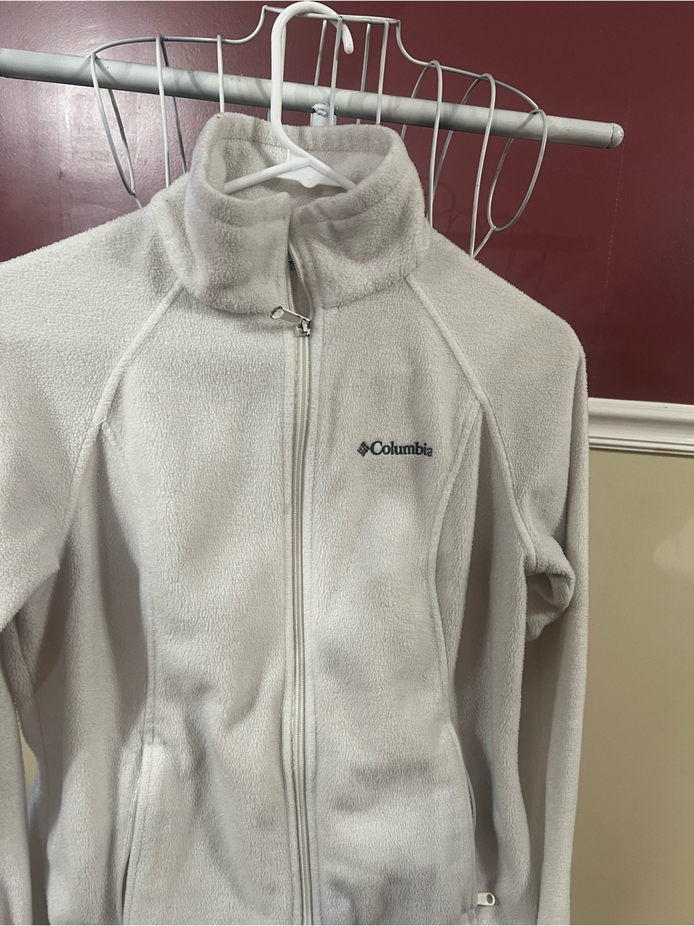 Columbia Women's Full-Zip Teddy Fleece Jacket in Light Gray